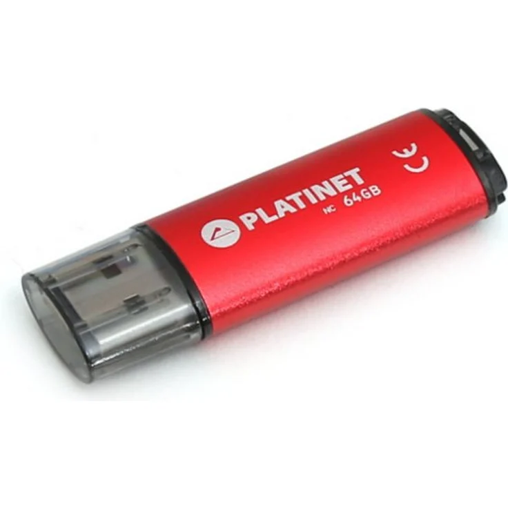 Platinet PMFE64 USB-Stick, 64 GB mit Aluminiumgehäuse, USB 2.0 und Lesegeschwindigkeit 15 MB/s