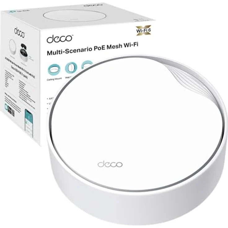 TP-Link Deco X50-PoE, AX3000Mbps Whole Home Mesh WiFi 6, PoE, 2,5G WAN&LAN Port, KI-gesteuerter Internet-Booster, HomeShield – Bild 1