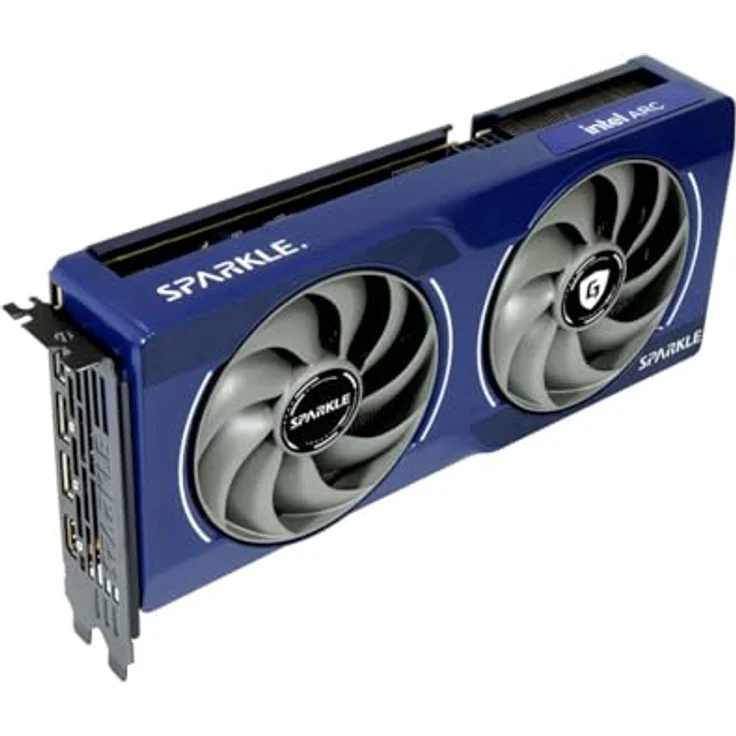 Sparkle Technology SPARKLE VGA SPARKLE Intel ARC B580 12GB GUARDIAN (Battlemage Lineup) (SB580G-12G) Grafikkarte mit Intel Arc B580 und 12GB GDDR6 - Blaue Beleuchtung – Bild 2