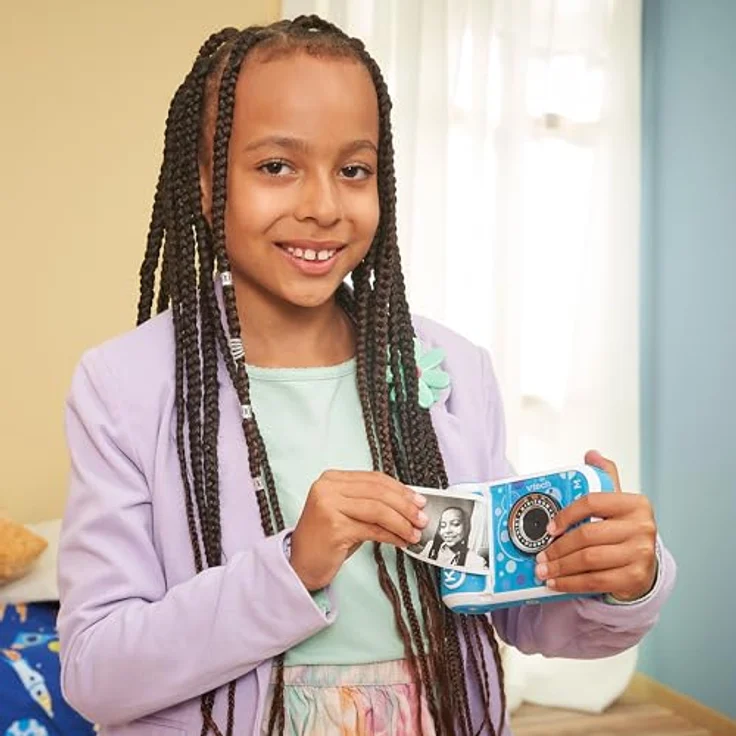 Vtech KidiZoom Print Cam blau – Kinderkamera mit Druckfunktion, Selfie- und Videofunktion, Effekten, Spielen und mehr, für Kinder von 4-12 Jahren – Bild 4
