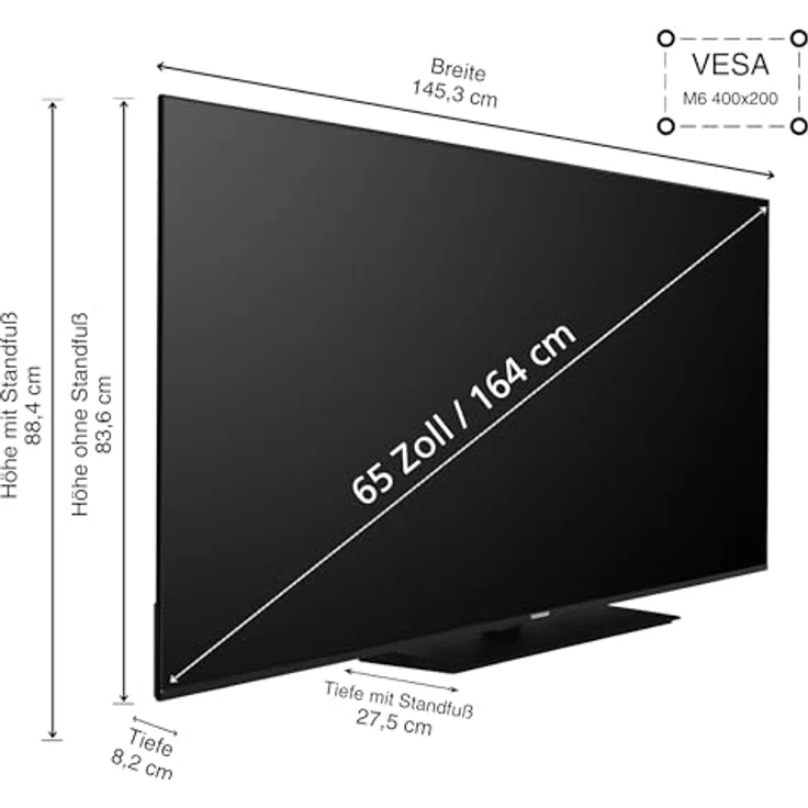 TELEFUNKEN Android TV 65 Zoll Fernseher (4K UHD Smart TV, HDR Dolby Vision, Triple-Tuner, Dolby Atmos) D65U750X2CW [2024] – Bild 3