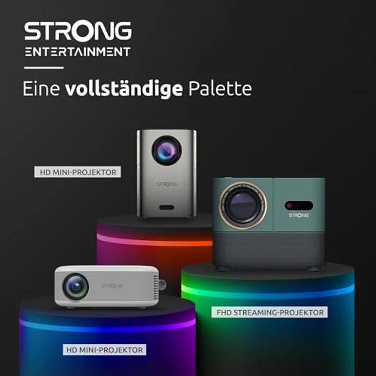 Strong Mira 1, Full HD Beamer mit 300 ANSI Lumen, tannengrün und schwarz, Google TV, 40-150 Zoll Projektionsgröße – Bild 6