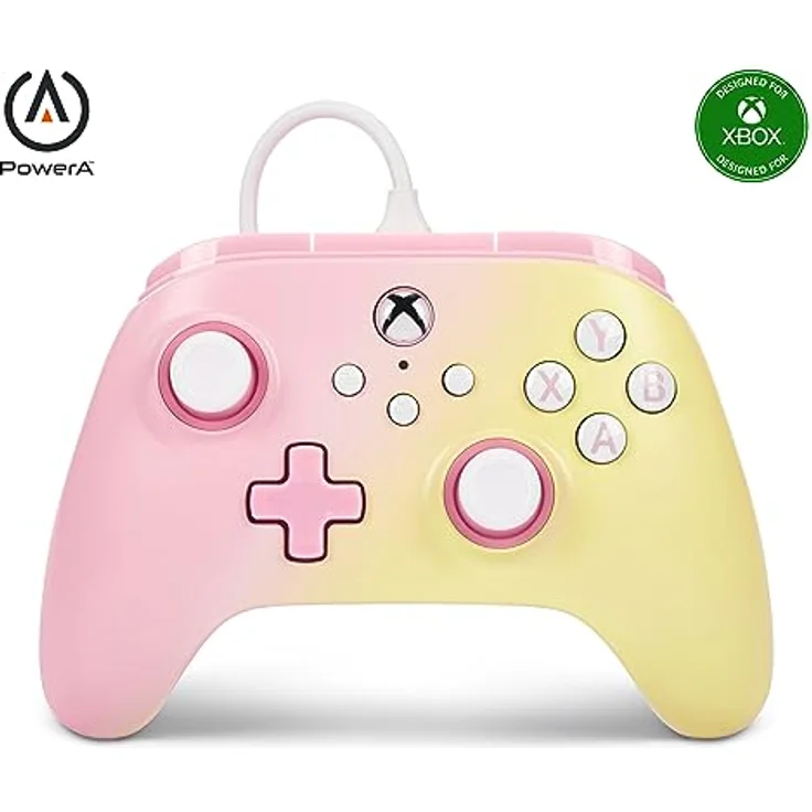 PowerA Wired Controller Vorteil Xbox Serie XS Rosa Limonade Gamepad mit belegbaren Gaming-Tasten, Trigger-Locks und 3-Meter-USB-C-Kabel – Bild 1