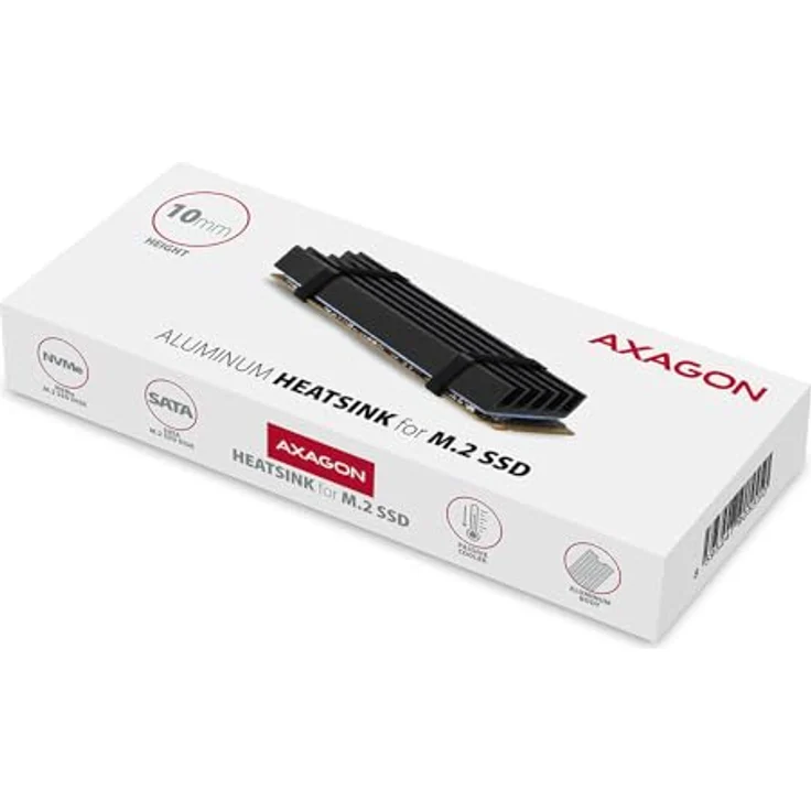 AXAGON CLR-M2L10, Passiver M.2 SSD-Kühler aus Aluminium mit Thermalpads, 10 mm Höhe – Bild 8