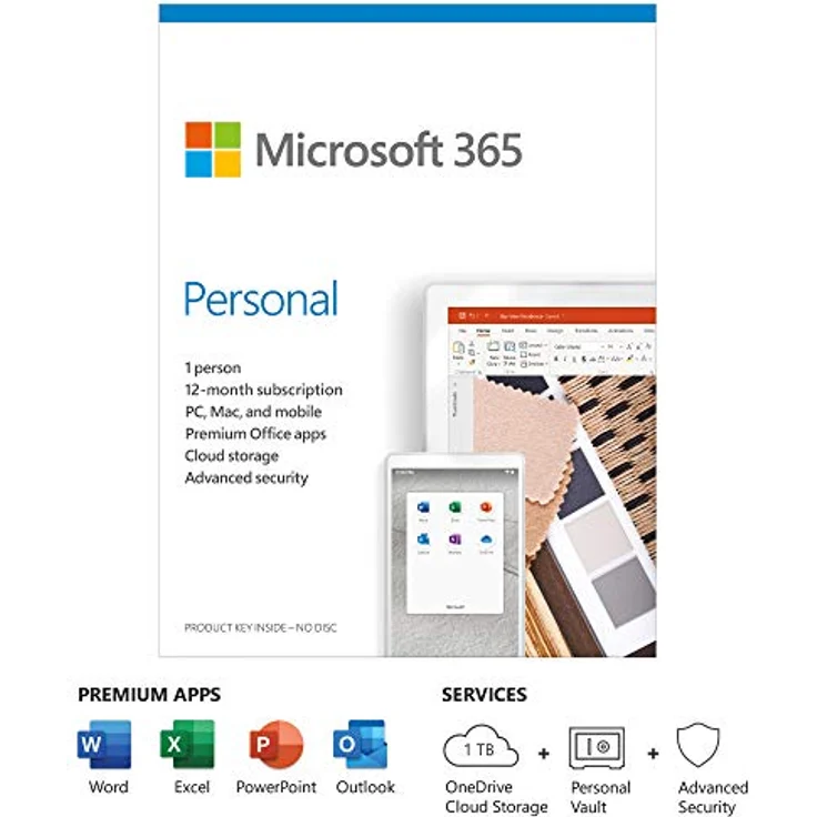 Microsoft 365 Personal | Office 365 Apps | 1 Benutzer | 1 Jahr Abonnement | PC/Mac, Tablet und Telefon | Mehrsprachig | Box – Bild 1
