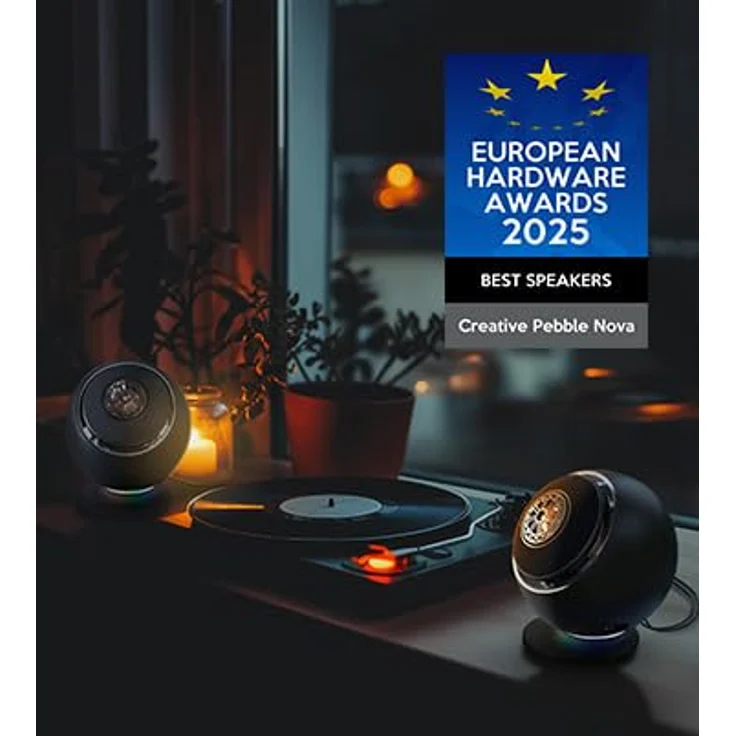 CREATIVE Pebble Nova, PC-Lautsprecher mit kraftvollem Sound, Schwarz – Bild 2