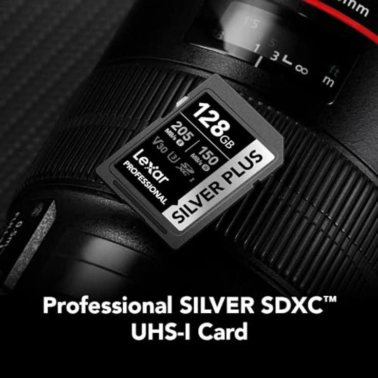 Lexar Professional Silver Plus 128 GB SDXC UHS-I V30 SD-Karte, Schwarz/Silber, 205 MB/s Lesegeschwindigkeit, 150 MB/s Schreibgeschwindigkeit, temperaturbeständig, schockresistent – Bild 9