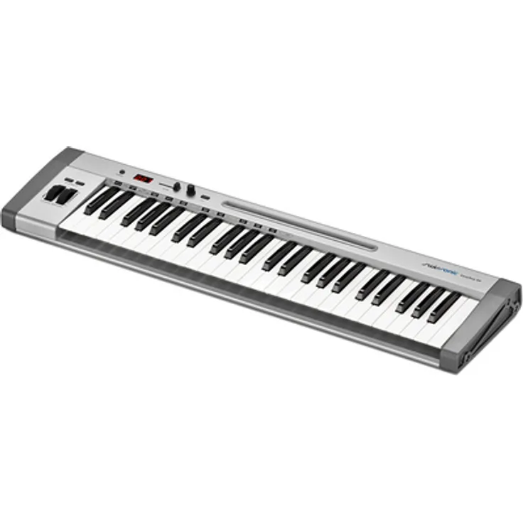 Swissonic EasyKey 49, MIDI Keyboard mit 49 anschlagdynamischen Tasten, Aluminium-Gehäuse, Pitch-Bend- und Modulationsrad, USB-Stromversorgung