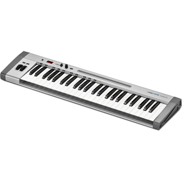 Swissonic EasyKey 49, MIDI Keyboard mit 49 anschlagdynamischen Tasten, Aluminium-Gehäuse, Pitch-Bend- und Modulationsrad, USB-Stromversorgung