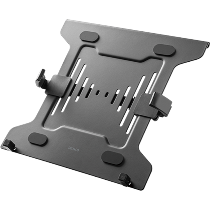 Deltaco OFFICE ARM-0540, Universeller Laptopständer aus Stahl, VESA-kompatibel, schwarz, ergonomische Höhenverstellung, breite Anpassung, 4.5 kg Tragfähigkeit