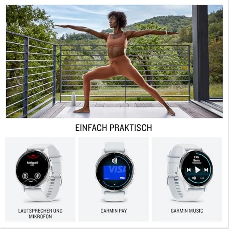 Garmin Venu 3S – GPS-Fitness-Smartwatch mit Bluetooth Telefonie, 1,1 Zoll AMOLED-Display, GarminPay, Rollstuhlmodus, elegante 41mm Variante – Bild 4