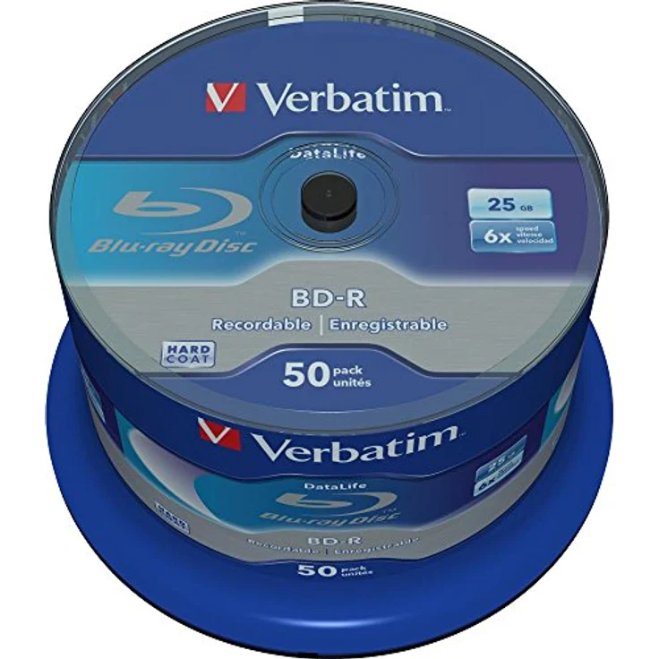 Verbatim BD-R SL Datalife, Blu-Ray-Disk 25 GB - 6-fache Brenngeschwindigkeit - Kratzschutz - 50 Stück Spindel - Preisvergleich – Bild 2