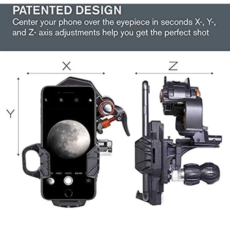 Celestron NexYZ 3-Axis Uni. Handy Adapter Fernglas mit Smartphone Verbindungsfähigkeit – Bild 3