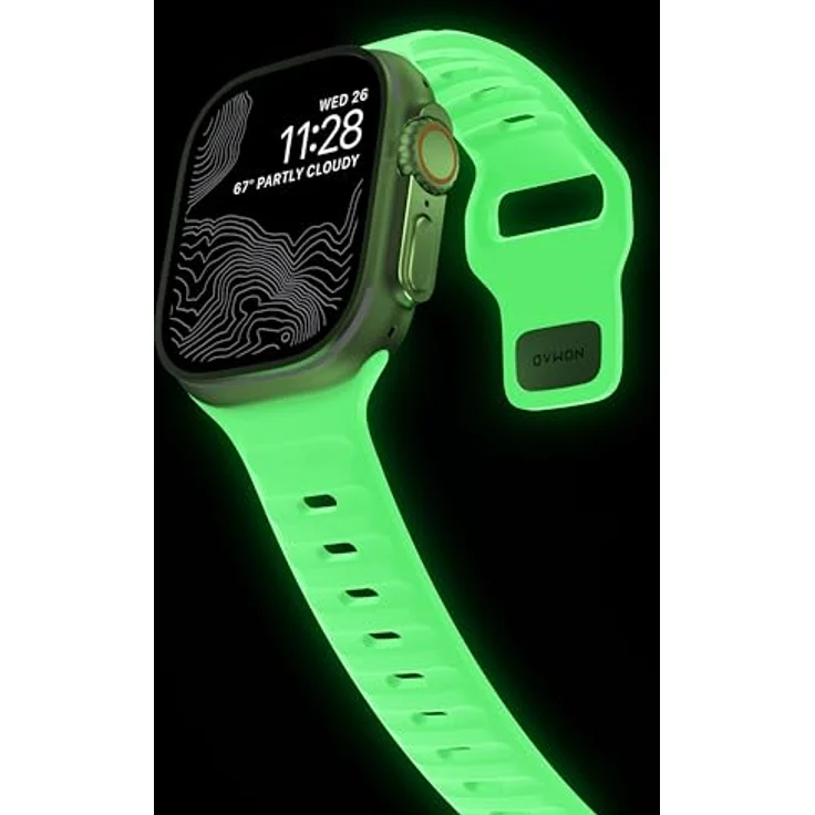 Nomad Sport Band Glow, Uhrenarmband aus Kunststoff mit Leuchteffekt, grün – Bild 3