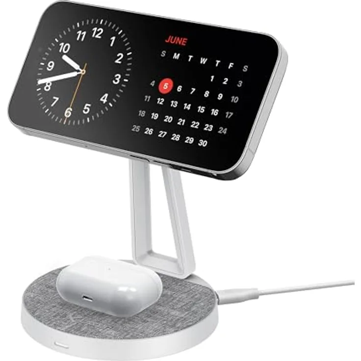 XLayer MagFix Pro 2-in-1 Ladestation Wireless Charger Standby Kompatibel mit Magsafe Ladegerät Apple mit magnetischer Induktion kabelloses schnelles Laden von iPhone 15/14/13/12/11 Pro Max Plus Mini