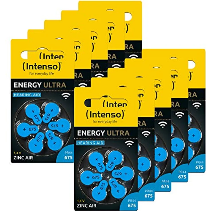 60er Hörgeräte-Batterien-Set INTENSO, Energy Ultra A 675, blau – Bild 2