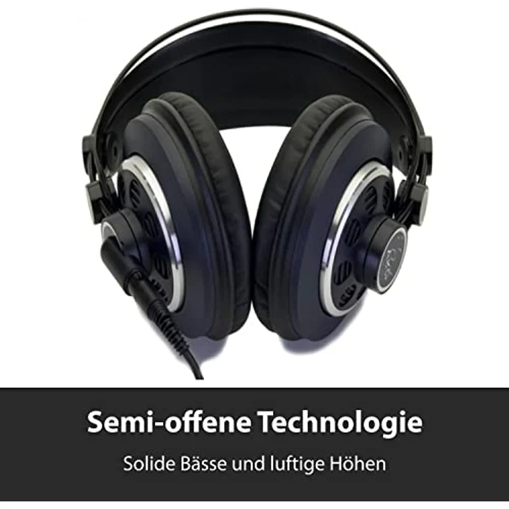 AKG K240 MKII Professioneller halboffener Over-Ear-Studiokopfhörer, selbstjustierender Kopfbügel, Hochleistungsdesign, 3mm und 1/4"-Adapter - Schwarz und Blau – Bild 3