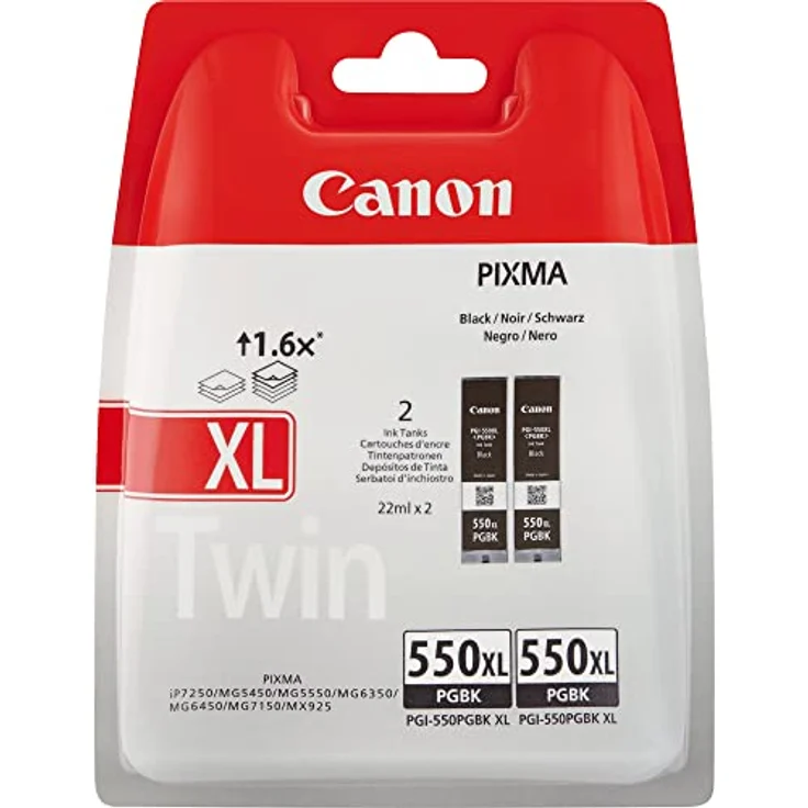 Canon PGI-550XL original Tintenpatrone Schwarz XL für Pixma Inkjet Drucker MX725-MX925-MG5450-MG5550-MG5650-MG6350-MG6450-MG6650-MG7150-MG7550-iP7250-iP8750-iX6850 – Bild 2
