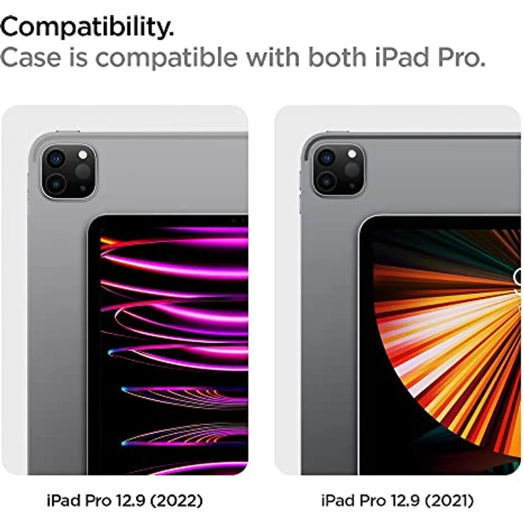 Spigen Rugged Armor Pro Hülle Kompatibel Mit iPad Pro 12.9 Zoll Generation 6 2022 | 5 2021 mit Apple Pencil (2. Gen) Halter - Schwarz – Bild 2