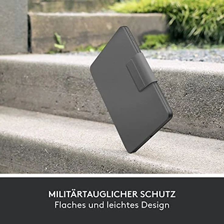 Logitech Rugged Folio für iPad (10. Generation) – Schutzcase mit Smart Connector und strapazierfähiger, spritzwassergeschützter Tastatur, German Layout - Grau – Bild 2