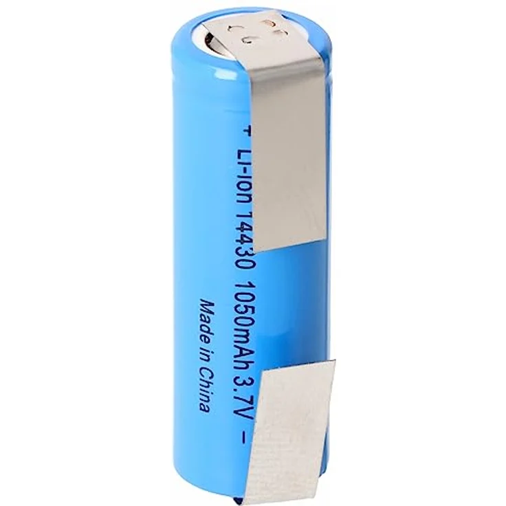 AccuCell Li-ion Akku 14430, 1050mAh 3,6V - 3,7V Lithium-Ionen-Zelle mit U-Form Lötfahnen ohne Schutzelektronik – Bild 1