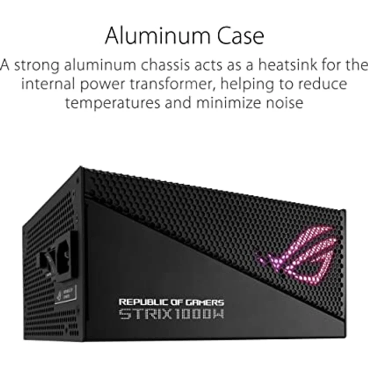 ASUS ROG Strix 1000W Gold Aura Edition RGB Netzteil (1000 Watt, Aura Sync RGB Belechtung, 80+ Gold Zertifizierung, Axial-Tech Lüfter, ATX 3.0 Kompatibel, PCIe 5.0 Ready) – Bild 2
