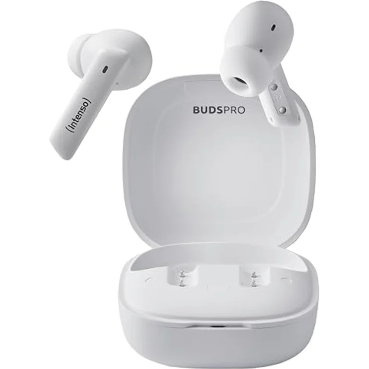 Intenso Buds Earphone Pro T502AE White - Spritzwasserschutz, ergonomische Passform, Touchsteuerung, 9 Stunden Akkulaufzeit – Bild 2