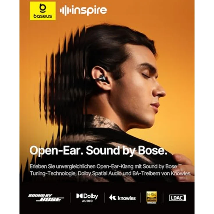 Baseus Inspire XC1, Open-ear Kopfhörer mit Dolby Audio, Hi-Res, 40 Std. Spielzeit, IP66, KI-klare Anrufe, Sound by Bose – Bild 2