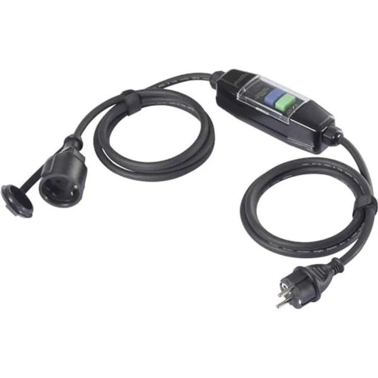 Sygonix SY-6052178 Personenschutz-Verlängerungskabel PRCD 230 V/AC, 3 m, Schwarz, IP44