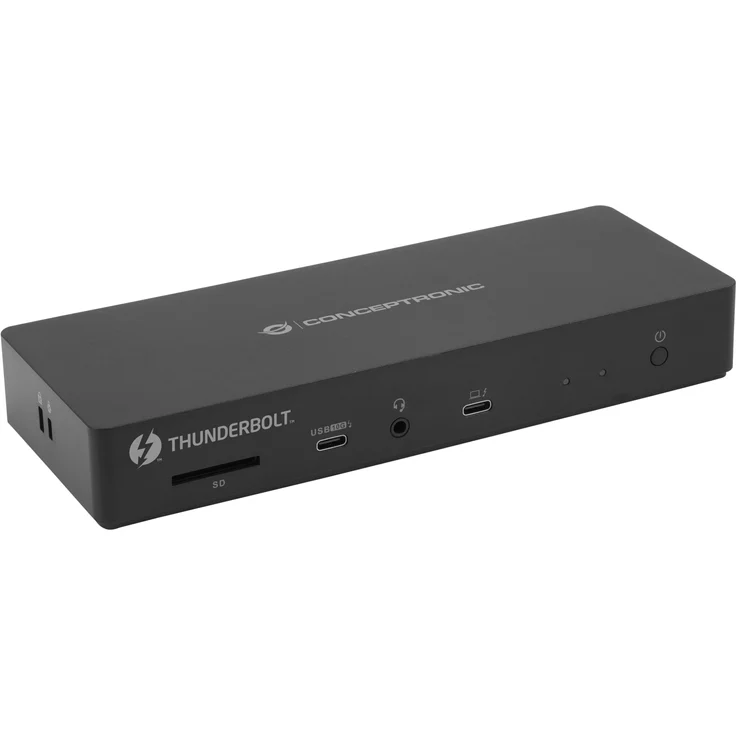 Conceptronic DONN30B, 13-in-1 Thunderbolt 4 Dockingstation, Schwarz, 96 W USB Power Delivery, 10 Gbps Ethernet