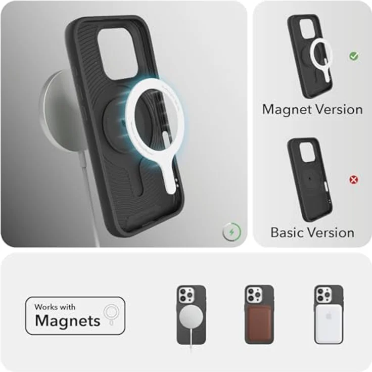 Woodcessories BioCase - Magnetische Handyhülle für iPhone 16 Pro kompatibel mit MagSafe, schwarz - Nachhaltig aus Pflanzen – Bild 2