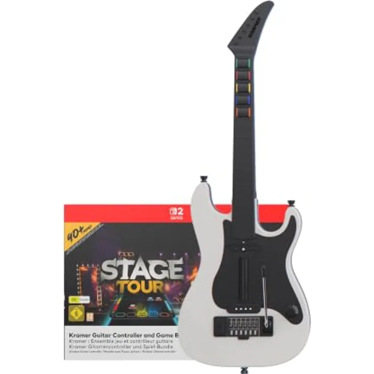 CRKD Stage Tour Bundle, Gamecode + Kramer Wireless Guitar Controller für Nintendo Switch 2, über 90 Songs, kabellos, ergonomisches Design
