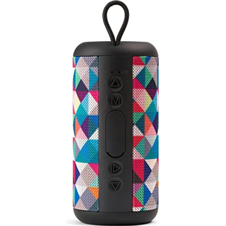 Music Sound | Speaker Vertical | Tragbarer Bluetooth 5.0-Lautsprecher – 5 Watt Leistung – Micro-SD-Steckplatz – Bluetooth-Reichweite 10 Mt. Akkulaufzeit 4h und Ladezeit 1,5h - Fantasie Dreiecke – Bild 2