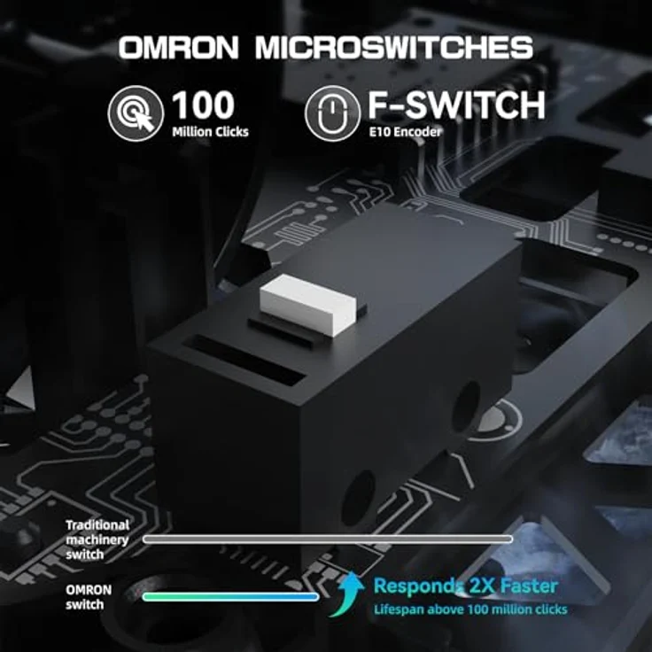 ATTACK SHARK R5 Ultra Carbonfaser HyperSpeed, Kabellose Gaming-Maus mit PAW3950MAX Sensor, 8000Hz Abtastrate, 42000DPI, 39g ultraleicht – Schwarz – Bild 5