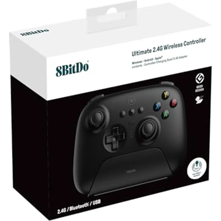 8bitdo Ultimate 2.4G Wireless Controller, Hall Effect Joystick Update, Gaming Controller with Charging Dock for PC, Android, Steam Deck & Apple (Black) – Bild 4