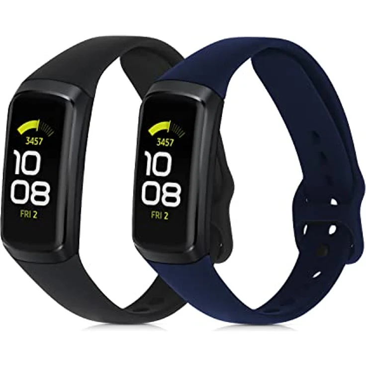 kwmobile 2X Sportarmband Set für Samsung Galaxy Fit (SM-R370) - Verstellbares TPU Silikon Armband in verschiedenen Farben, reißfest und flexibel – Bild 1