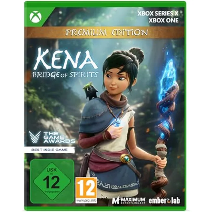 maximum entertainment uk limited Kena: Bridge of Spirits - Premium Edition [XBX], story-basiertes Action-Abenteuer mit Erkundung und schnellen Kämpfen, inkl. Sticker-Sheet und digitale Inhalte