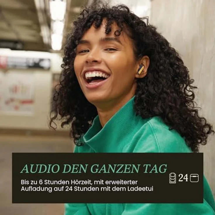 House of Marley Little Bird, Kabellose TWS Kopfhörer, schwarz, bis zu 30 Stunden Akkulaufzeit, spritzwasserfest – Bild 5