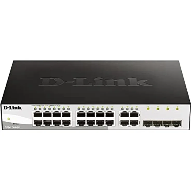 D-Link DGS-1210-20/E 20-Port Gigabit Smart Switch (16 x 10/100/1000 Mbit/s Base-T-Ports und 4 x 100/1000 Mbit/s Combo) - Nur EU-Netzkabel