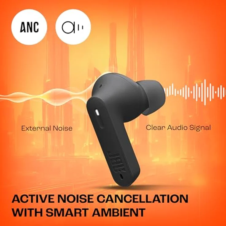 JBL Tune 245NC TWS wireless In-Ear-Kopfhörer mit Active Noise Cancelling (ANC) und Freisprechfunktion, schwarz – Bild 3