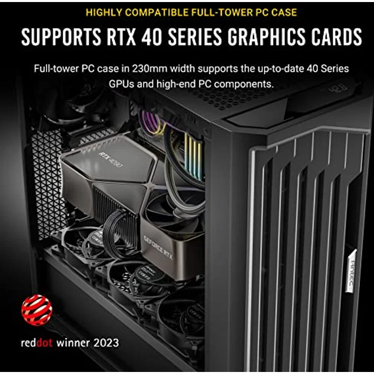 Antec Performance 3,5 m, Full Tower, RTX40 voll kompatibel, Temperaturanzeige, 4 x Storm T3 PWM Lüfter, Typ-C, Dual TG Seitenwände, abnehmbare obere Halterung, hohe Luftstrom-Netz-Frontplatte, – Bild 2
