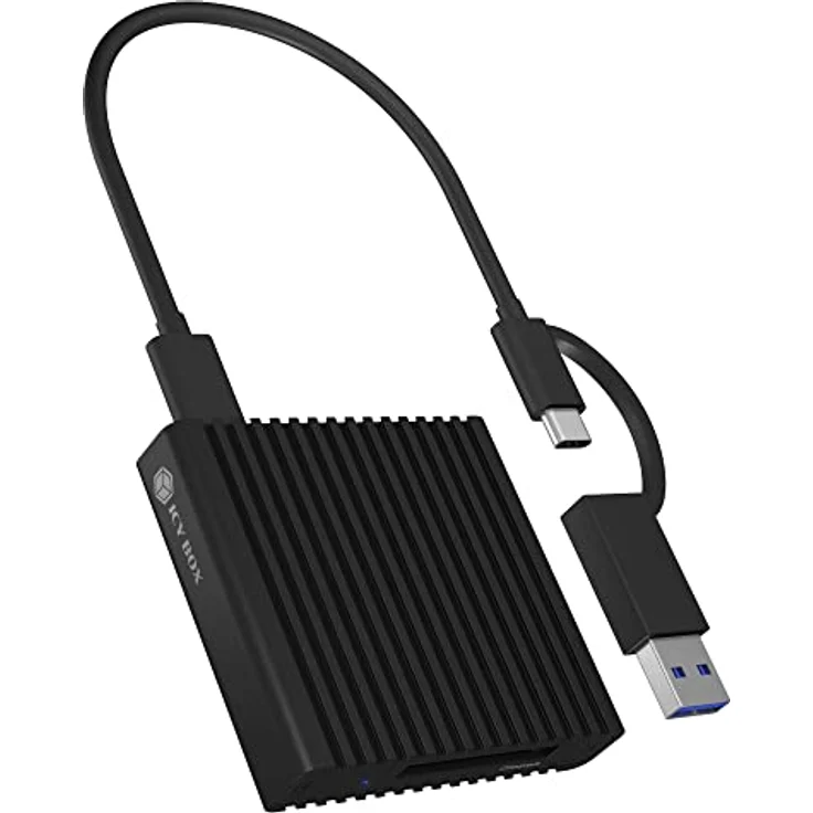 ICY BOX CFexpress Kartenleser Typ-B mit USB 3.2 (Gen 2), 10 Gbit/s, Lesegerät, USB-C & USB-A, Aluminium, Schwarz, Android/Windows/Mac OS – Bild 1