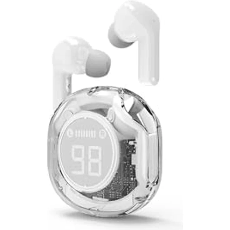 Gembird Transparent TWS In-Ear Kopfhörer, Bluetooth mit Mikrofon, in Weiß – Bild 1