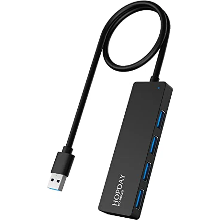 USB 3.0 Hub, 4 in 1 Ultra Slim Daten USB A Adapter mit 4 USB 3.0 Ports für MacBook Pro/Air, Surface Go, XPS, Pixelbook und mehr Tpye A Geräten