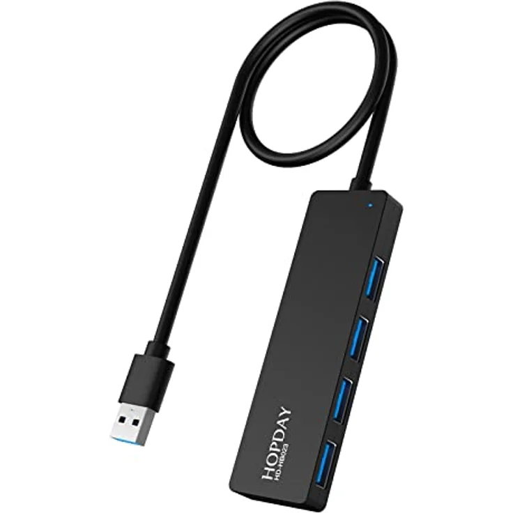 USB 3.0 Hub, 4 in 1 Ultra Slim Daten USB A Adapter mit 4 USB 3.0 Ports für MacBook Pro/Air, Surface Go, XPS, Pixelbook und mehr Tpye A Geräten – Bild 1