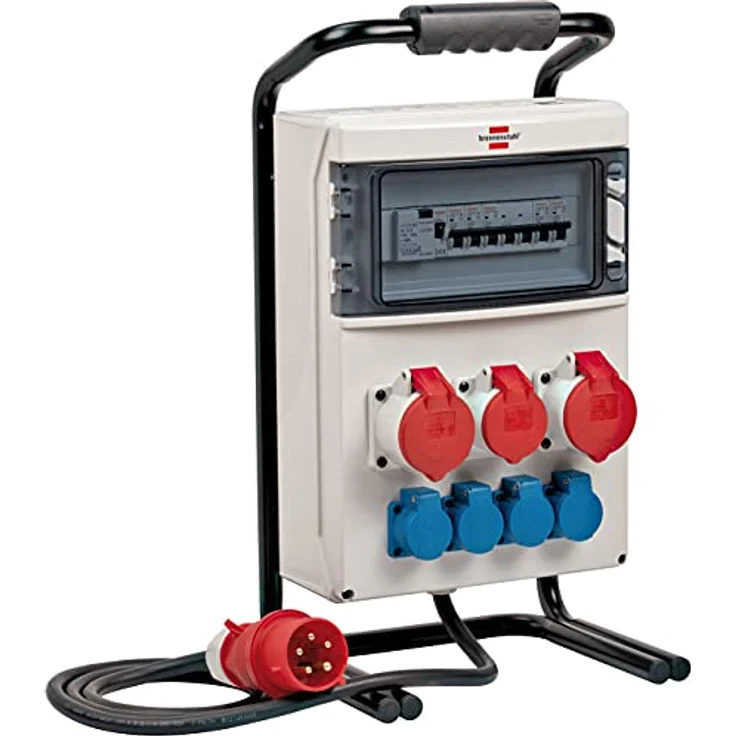 Brennenstuhl Tragbarer Stromverteiler/Baustromverteiler (2x32A + 1x16A CEE-Steckdosen, 2m Kabel, für Baustelleinsatz und ständigen Einsatz im Freien, mit FI-Personenschutz, Made in Germany) – Bild 1
