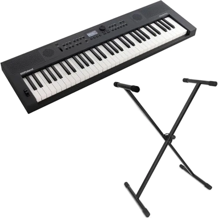 Roland GO:KEYS 5, Music Creation Keyboard mit 61 anschlagsdynamischen Tasten, Zen-Core Soundengine, Bluetooth 5.0 und inkl. Keyboardständer, Graphit