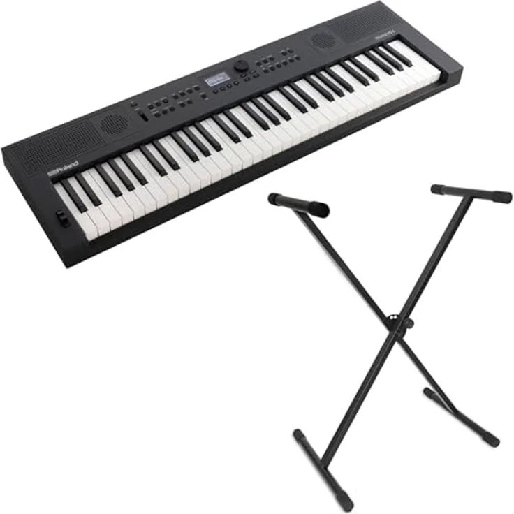 Roland GO:KEYS 5, Music Creation Keyboard mit 61 anschlagsdynamischen Tasten, Zen-Core Soundengine, Bluetooth 5.0 und inkl. Keyboardständer, Graphit – Bild 1