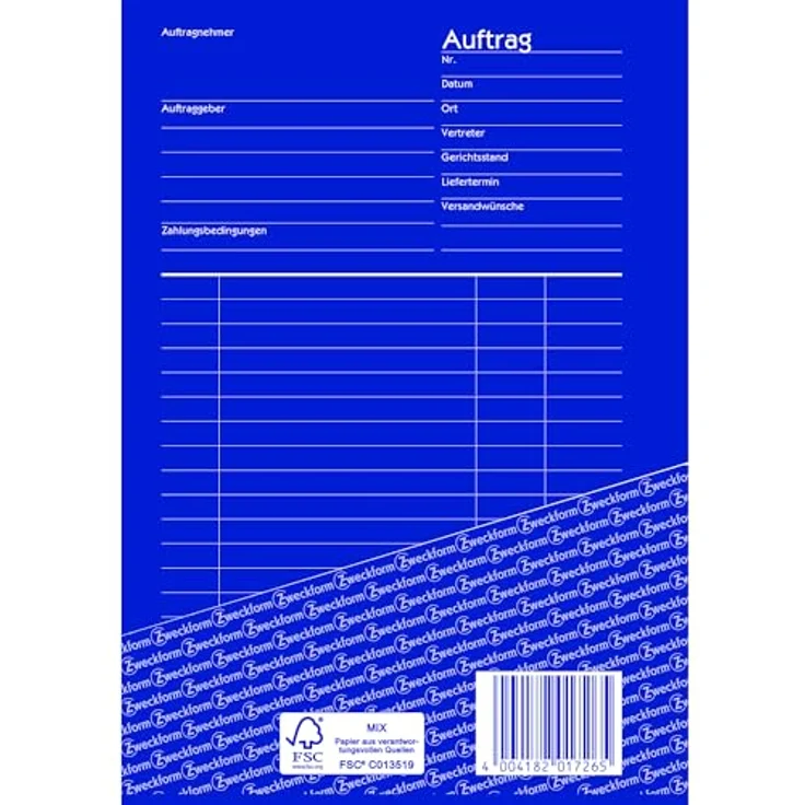 Avery Zweckform Formularblock Formularbuch Auftrag A5, 3x40 Blatt, selbstdurchschreibend, farbige Durchschläge, MwSt. ausgewiesen – Bild 2