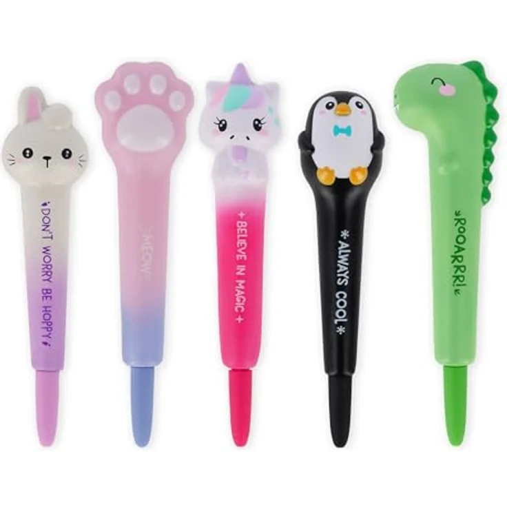 Legami Squishy Gel Pen Squeezies Kitty, Anti-Stress-Gelstift mit 1 mm feiner blauer Tinte, niedliches Katzen-Design – Bild 4